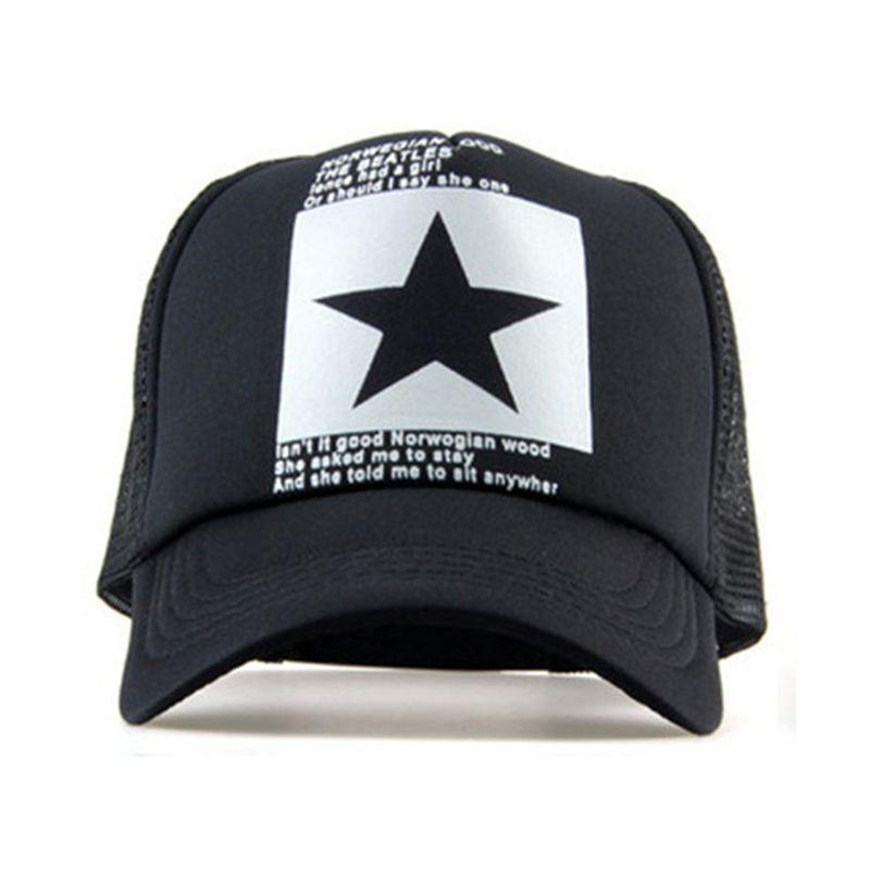 Șapcă de baseball elegantă din plasă pentru bărbați și femei cu imprimeu stea mare și potrivire ajustabilă