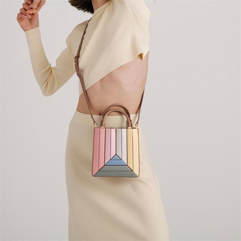 Crossbody Bag for Women's Fashion Design, High-end, Westernized, Contrasting Color Patchwork, One Shoulder Handbag