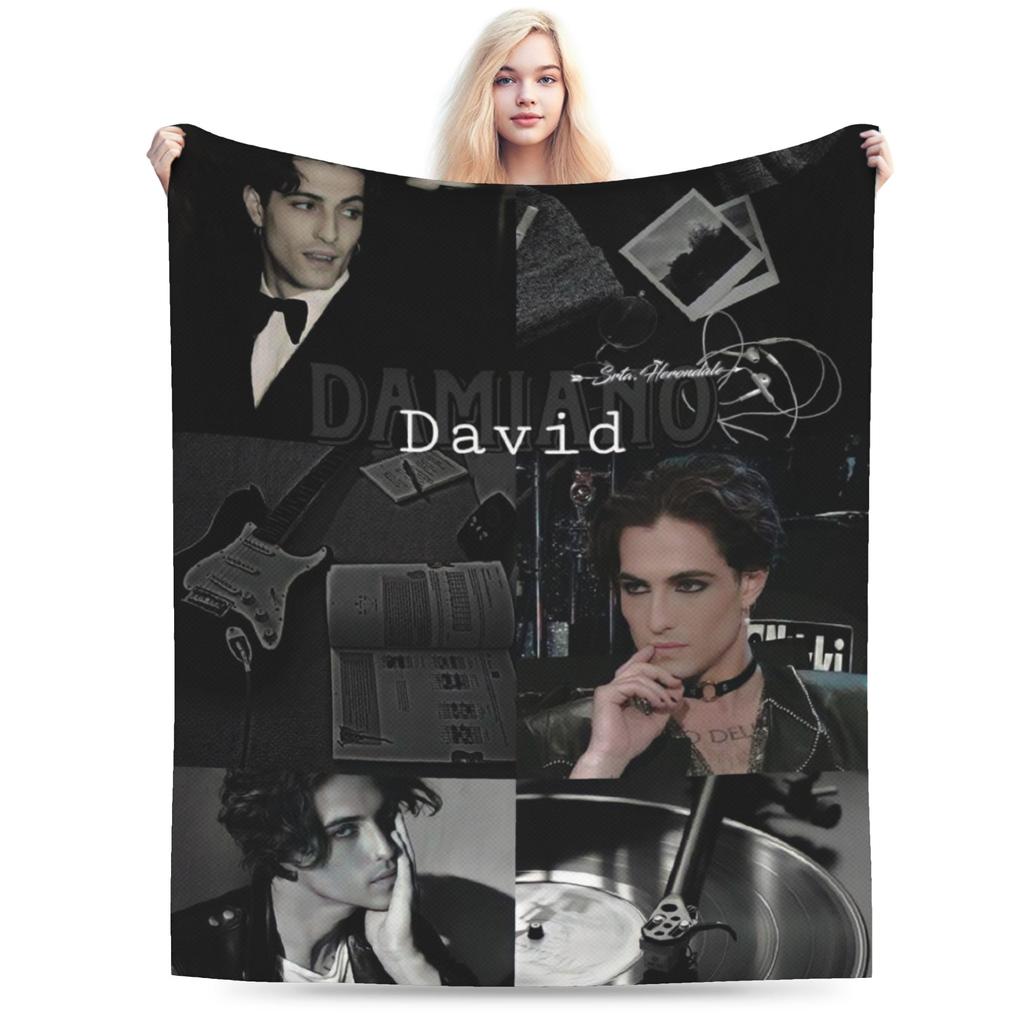 Damiano David rock singer fan gift Accessories Blanket Lightweight Warm Throw Blankets for Couch Multisize Bedding Throws
