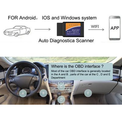1PC Car Fault Code Reader OBDII Adapter Car Accessories ELM327 WIFI V1.5 Auto Diagnostic Scan Tool OBD2 Scanner For IOS Android