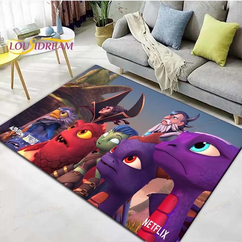 3D Klasické Hry S-Spyro Drak Tištěné Koberce Obývací Pokoj Protiskluzový Plošný Koberec Dětský Pokoj Rohožky Jóga Podložka Velký Koberec Dekor