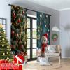 2pcs 2D Flat Printing Merry Christmas Popular Party Window Curtains Merry Christmas Decorations Santa Snowman Polyester Without