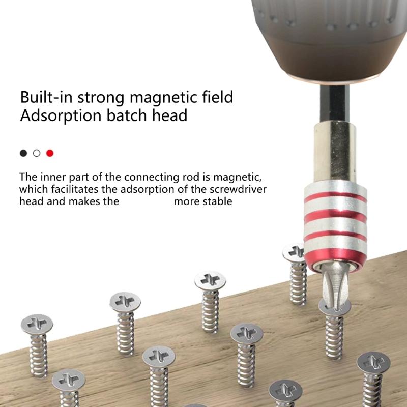 Hexagonal Bit Holders Set Magnetic SelfLocking Connecting Rod Corrosion Resistant Steel For Precise Work 3pcs/set