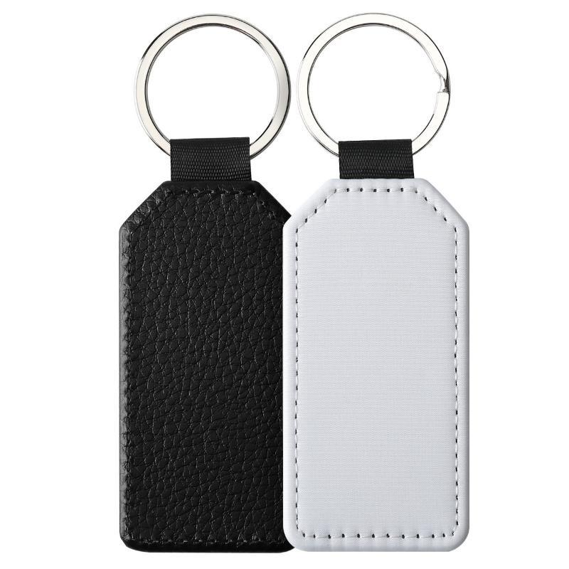 Diy Dye Sublimation Blanks Keychain Pu Leather Heat Transfer Keyring Heart Creative Double Sides Blank Id Tags Keyring