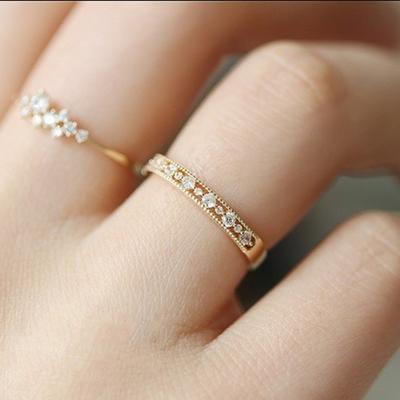 Neue zarte dünne Ringe für Frauen Silber Farbe/Gold Farbe glänzend CZ Fancy Hochzeit Ewigkeit Ringe Mode-Accessoires Schmuck