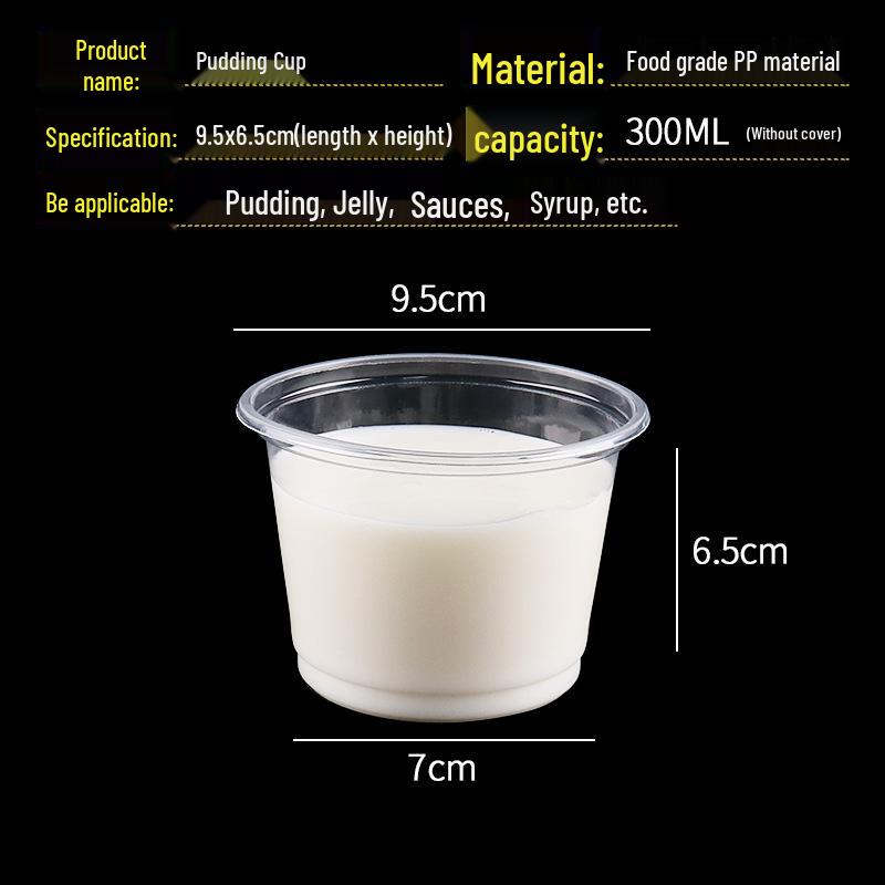 Einweg-Doppelwand-Milchgelee-Becher mit Deckel - Transparenter Kunststoff für Pudding, Gelee oder Suppe
