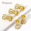 18K Gold Plated Cubic Zirconia Crystal Bead Screw Clasps Accessories Turnbuckle Connector Lock DIY Bracelet Necklace Materials