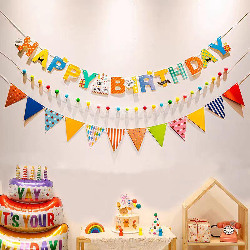 Banner zum 1. Geburtstag für Jungen und Mädchen: Badminton-Themen-Wimpelkette