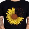 Sunflower Music Notes Floral Flower Lover Nature Musician T-Shirt.