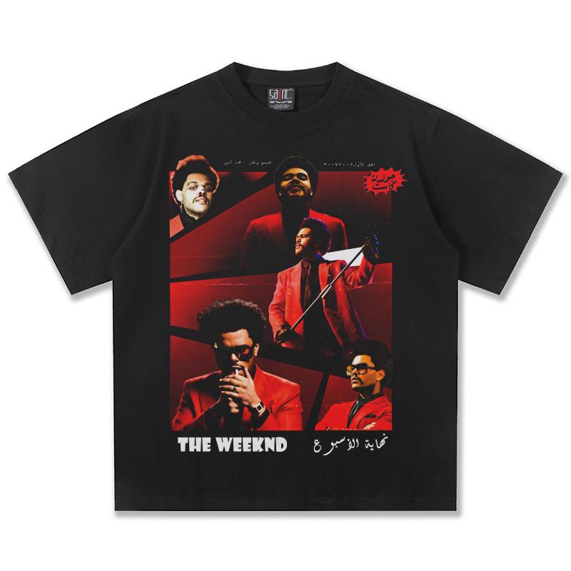 

The Weeknd Красный Наряд Графическая Футболка Унисекс Оверсайз RB Повседневная Хлопковая С Коротким Рукавом Городская Уличная Мода Топ Для Вечеринки S