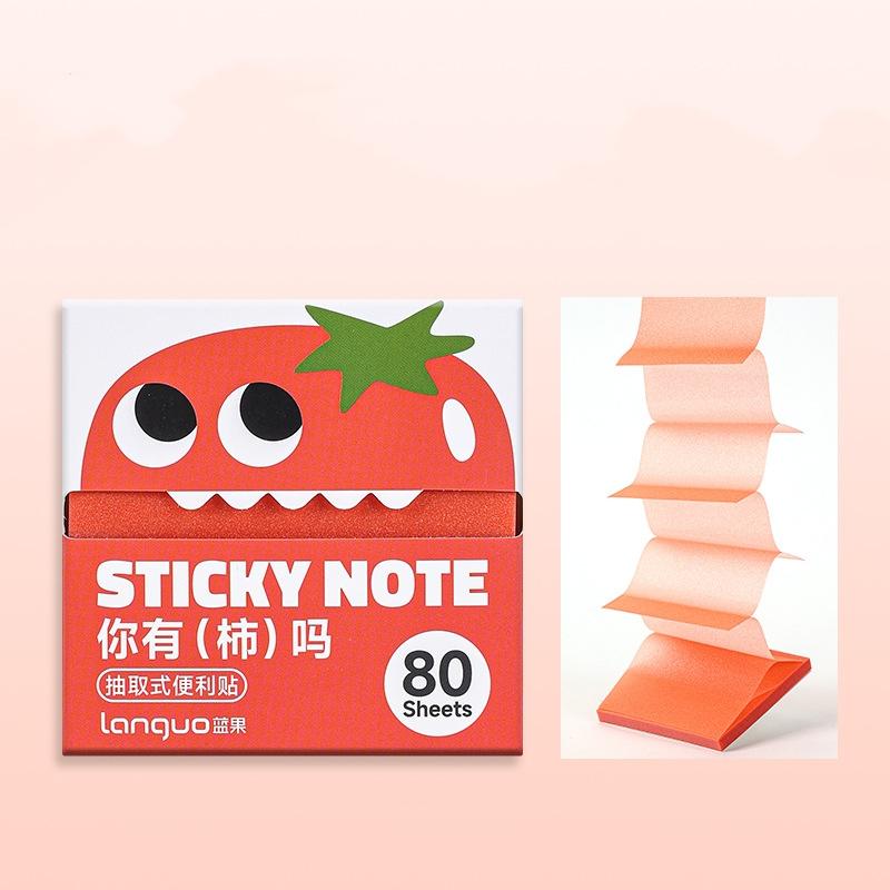 1/6pcs Fruit Sticky Notes 80 Sheets/Pad Self-Adhesive Cartoon Memo Pads Pastel Post Memo Notes Office Stationery