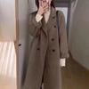 Women's Mid-Length Wool Coat - 2026 Hepburn Style for Autumn/Winter, Elegant, Petite, Loose, Thickened.
