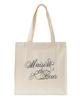 Maison De FLEUR Brand Logo Embroidered Square Tote Bag, Ivory, F Tote Bag, 08000915600