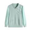 Stylish Round Neck Knit Sweater for Middle-Aged & Elderly Women - Age-Defying, Long-Sleeved Spring Top