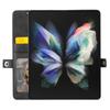 For Samsung Galaxy Z Fold6 5G Wallet Case Calf Texture PU Leather Phone Cover with Shoulder Strap