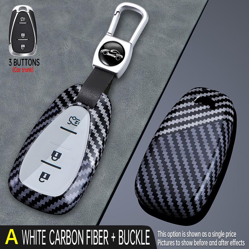 Copritasto in Fibra di Carbonio Custodia Guscio per Chiave Auto Chevrolet Onix Equino Cruze Spark Sonic Camaro Volt Bolt Malibu Blazer Traverse