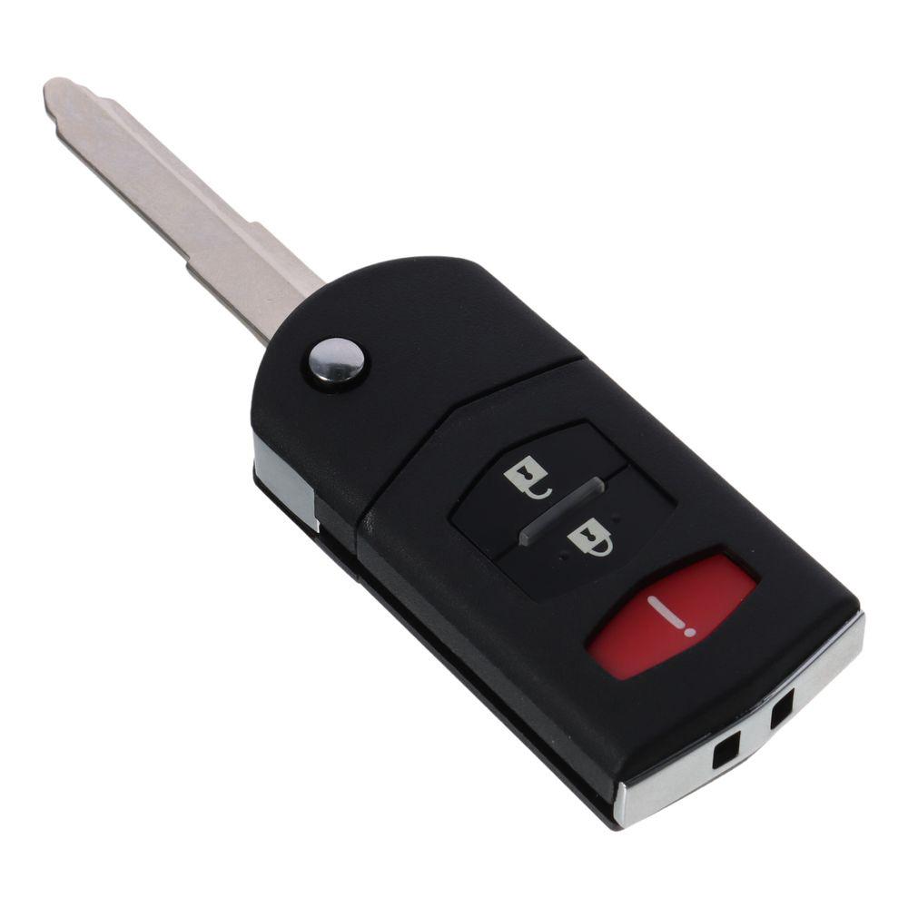 

Plastic Key Shell Black Key Fob Shell 3 Buttons Key Shell Replace Flip Shell for Mazda