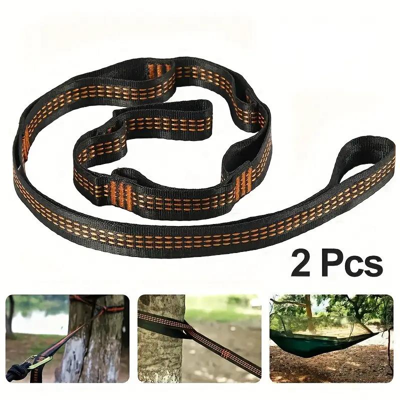 Heavy Duty Hammock Straps 600lbs Polyester Rope With 5 Rings For Secure Outdoor Camping And Hanging
