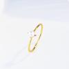 18k Gold Plated Mini Pearl Ring for Women Elegant Engagement Wedding Band Stackable Pinky Ring