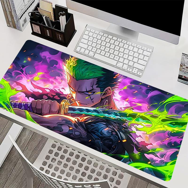 Mouse Pad Large Extended Gaming Mousepad Non Slip Carpet OOne PPiece Zoro Japanese Samurai Table Mat Rubber Computer Mousepad