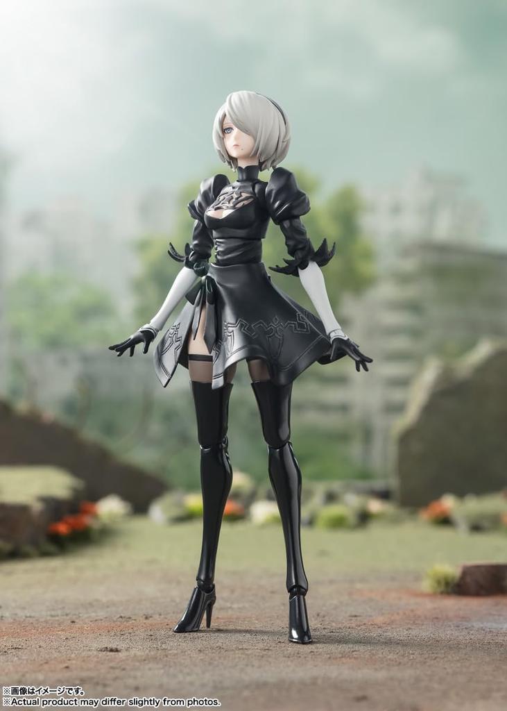 TAMASHII NATIONS 2B Approximately 150mm PVC ABS Painted Movable Figure S.H.Figuarts "NieRAutomata Ver1.1a" &