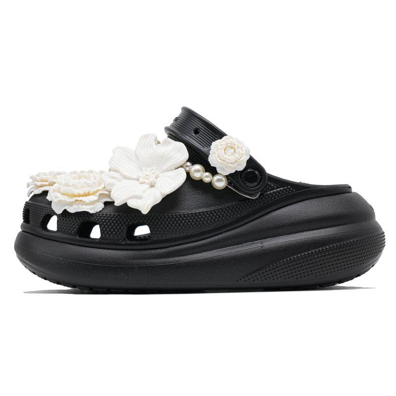 

Crocs Crush Clog Black & White Forbidden Area EVA Minimalist Dreamy Fashion Trend Hole Shoes Women s Black & White 38-39 черный белый