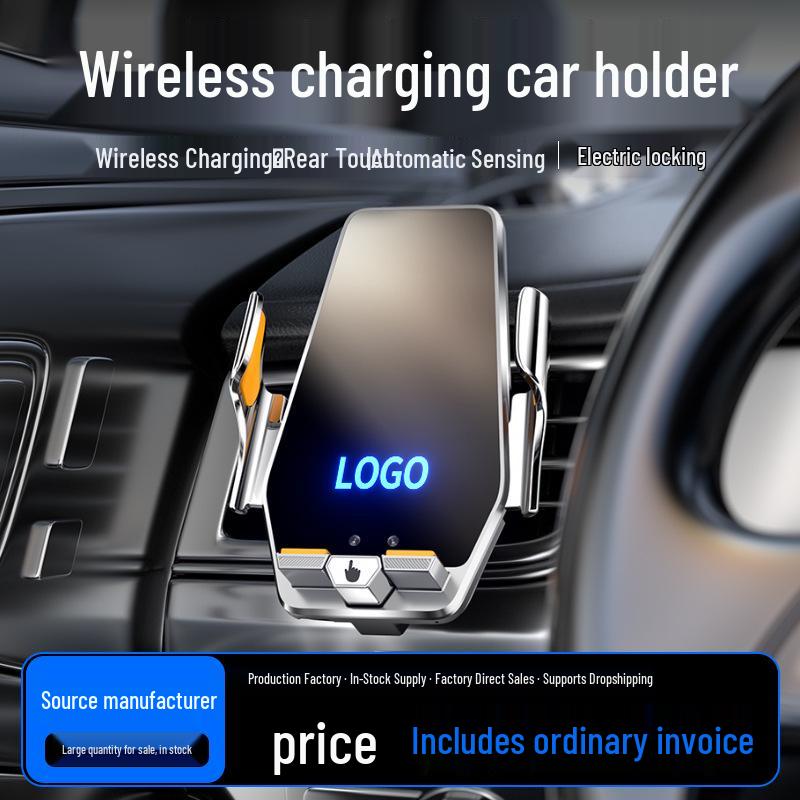 

Wireless Magnetic Car Phone Holder with Automatic Clamping & Charging Logo + J Clip чёрный