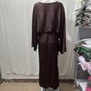 2024 Satin Batwing Sleeve Irregular Long Dress Two-Piece Set for Women