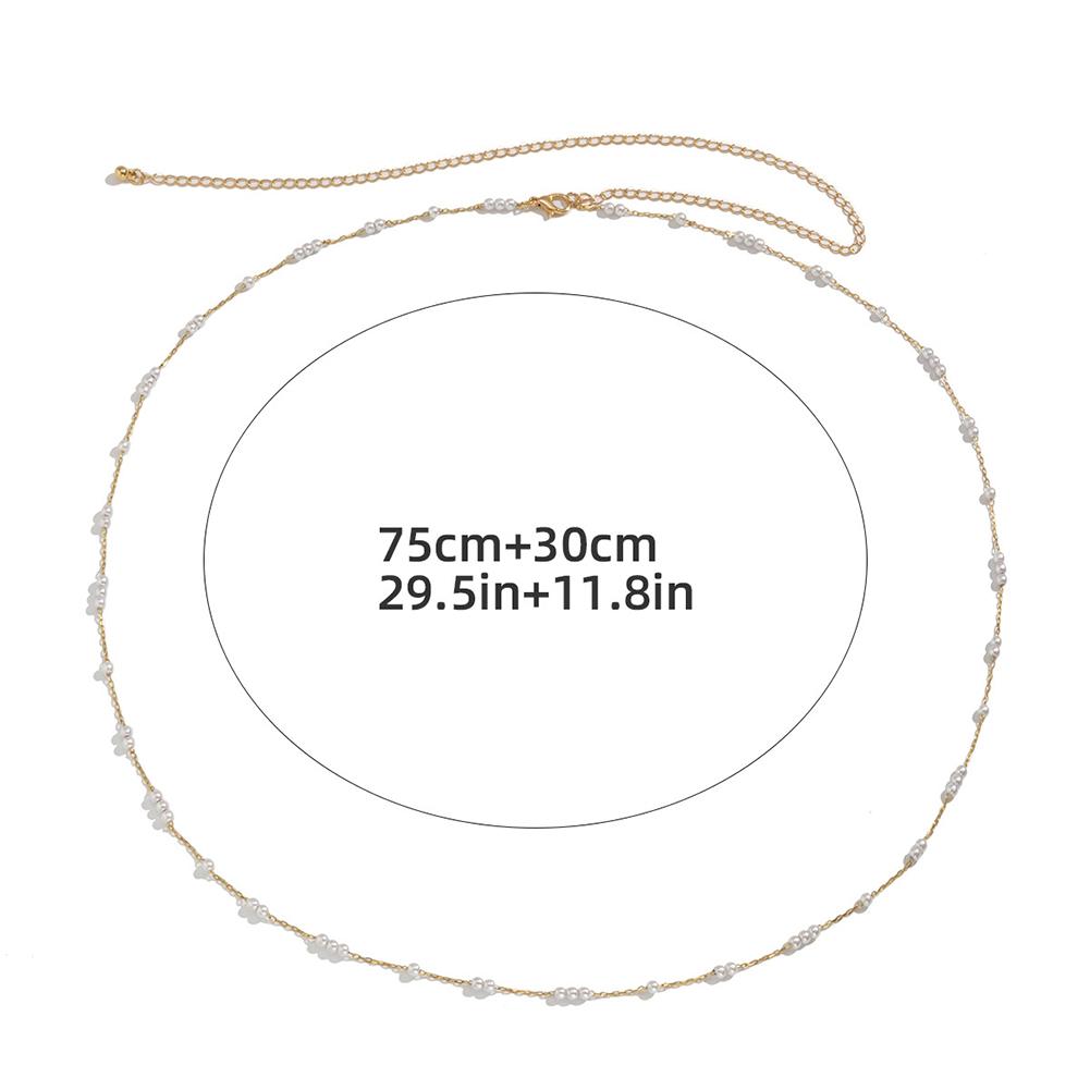 Sexy Vintage Belly Chain Thin Beads Link Body Chain Waist Chain Belt Pearls Streetwear Summer Women Fashion Body Jewelry