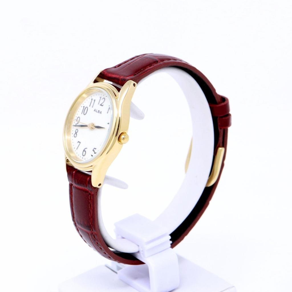 Seiko Alba Women's Quartz Wristwatch AE-GK436 Stainless Steel Waterproof 5 ATM Analog Gold Dial Ladies