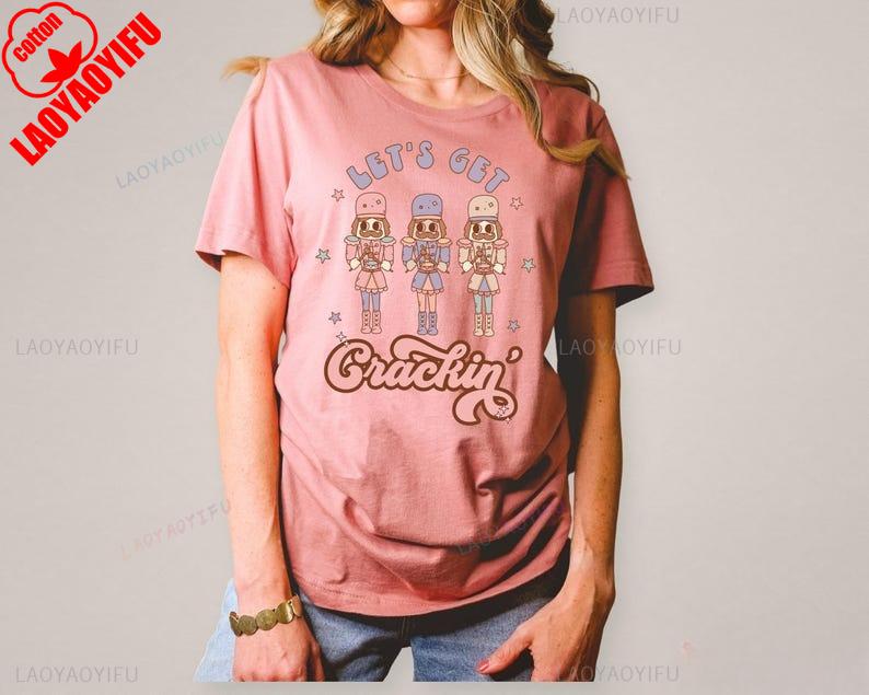 Давай начнем! Балет «Щелкунчик» Свитшот Рождественская Семейная Рубашка Подарок на Каникулы Принт с Узором Женская Футболка для Поездок S