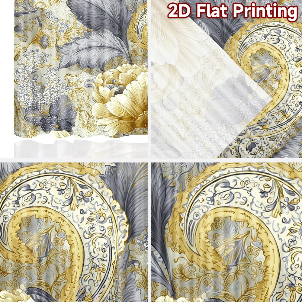 Set Of 2 Flat Printing Curtains Without Rod Floral Swirls Paisleys Women Is Day Festival Chic Print Polyester Easy Curtain