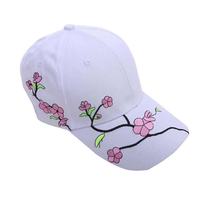 Baseballmütze mit Pfirsichblütenstickerei für den Sommer im koreanischen Stil für Damen, Freizeitmütze mit Entenzunge, Sonnenschutzkappe, Sonnenschirmhut