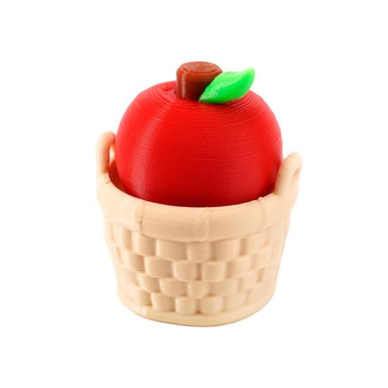 3D Printed Fruit Fidget Clicker Toy, Cute Press Button Sensory Toy, Miniature Fruit Basket Stress Relief Toy for Office Desk