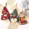 New Year Christmas Decorations for Home Linen Drawstring Gift Bag Large Candy Christmas Bags Holiday Cartoon Apple Bag