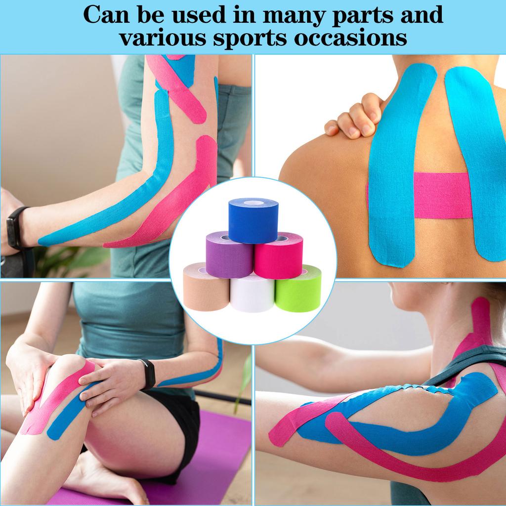 6 Rollen Kinesio-Taping Wasserdichtes Sporttape Atmungsaktives Elastisches Sport-Physio-Tape Für Muskel Ellenbogen Knie Schulter Knöchel Pai