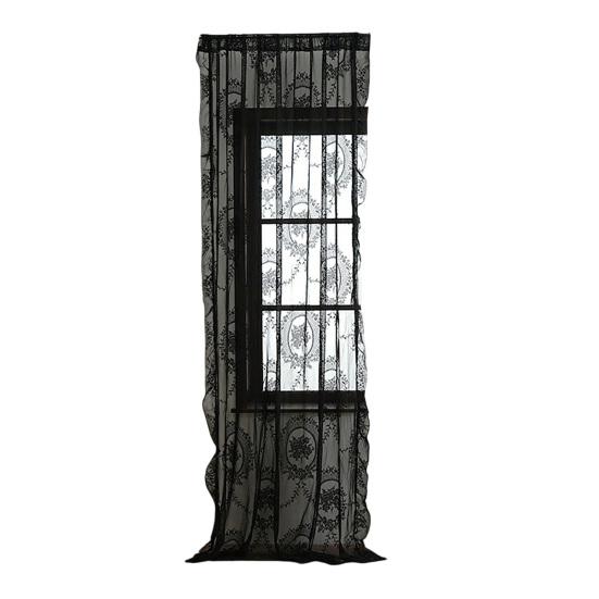 Volantvorhänge, Französischer Pastorale Spitzen-Gardine, Lichtfilternde Fenstergardine, 2-in-1 Doppelnutzung Kurzer Vorhang für Wohnzimmer Schlafzimmer Balkon Erker