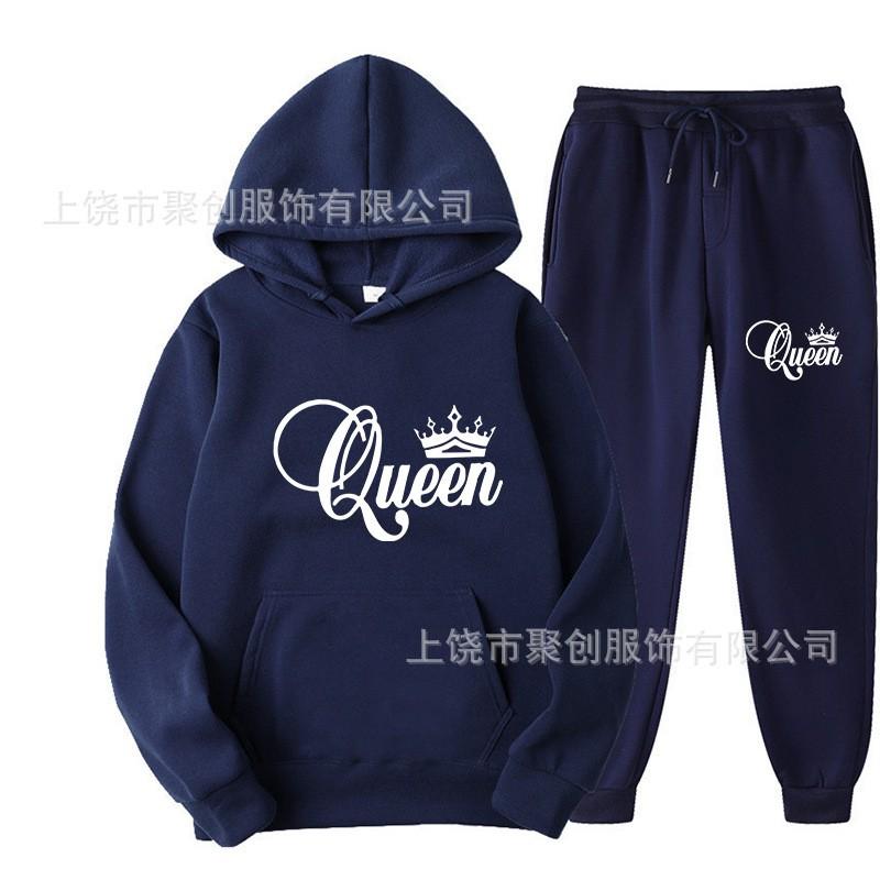 Mens Womens Hooded Sweatshirt Jogger Pants Set Casual Streetwear Outfit Sporty Loose Fit