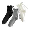 Женские весенне-осенние новые милые однотонные кружевные носки-гольфы в балетном стиле из хлопка