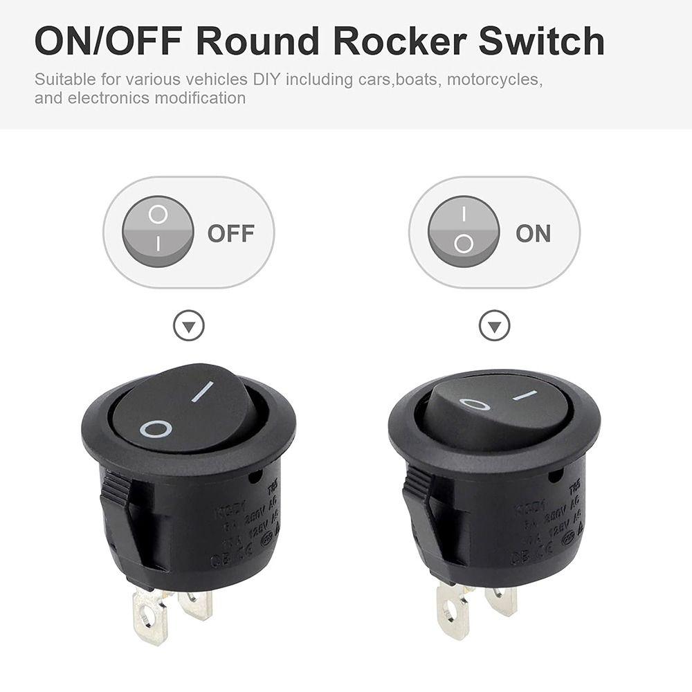 With Pre-Wired Cable Rocker Boat Switch Black Self-locking Snap-in Toggle Switch  Car Auto Boat