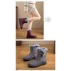 Women's Winter New Style Snow Boots Women's Fleece-Lined Thickened Warm Cotton Boots Large Size Flat-Sole Waterproof Cotton Boots