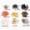 200 piezas 3/4/5/6/7/8/10 mm Metal DIY Componentes para Joyería Anillas de Salto Simples Cerradas/Abiertas y Anilla Dividida para hacer joyería