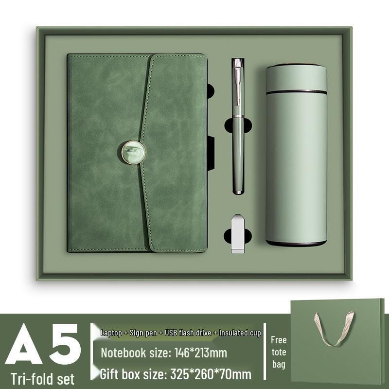In-Stock A5 Notebook: Business Gift with Thickened Soft Leather, High-Appearance Design, Buckle Closure, and Gift Box