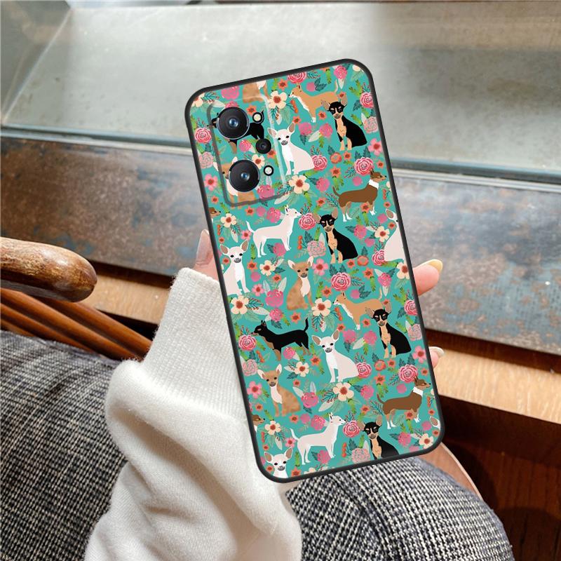 Chihuahua Face Floral Dog Case For Realme 15 Pro 11 12 13 14 Pro Plus C65 C67 C61 C53 C55 C51 C25 C63 C71 C75 GT6 GT7