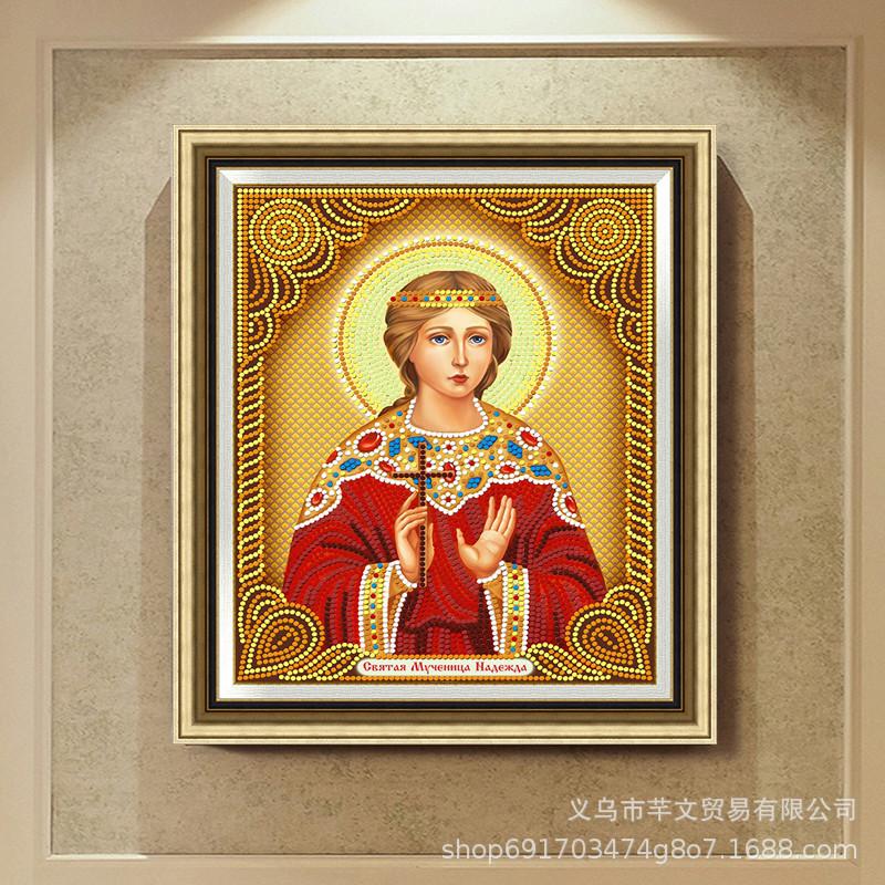 Diy5D Diamond Painting New, Religious Figure Madonna Bright Diamond Sticker, Cross Diamond Embroidery
