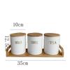 3 Piece Set European White Elk Storage Jar Set Creative Ceramic Candy Jar Home Vertical Pattern Nuts Snacks Herb Storage Bottle