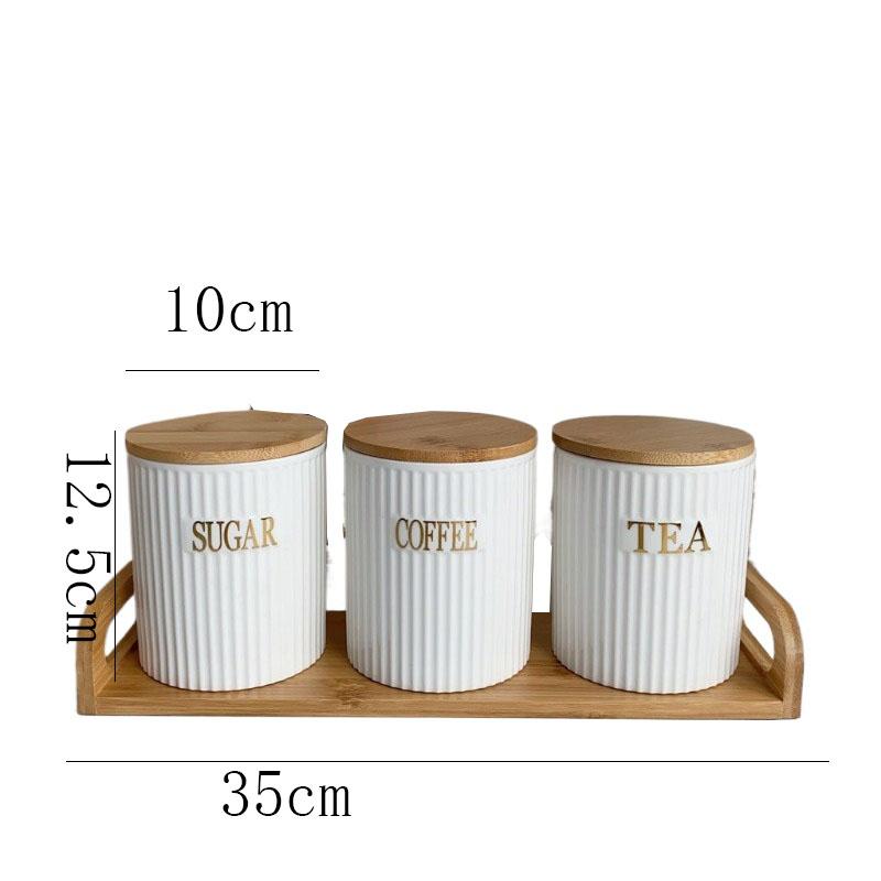3 Piece Set European White Elk Storage Jar Set Creative Ceramic Candy Jar Home Vertical Pattern Nuts Snacks Herb Storage Bottle