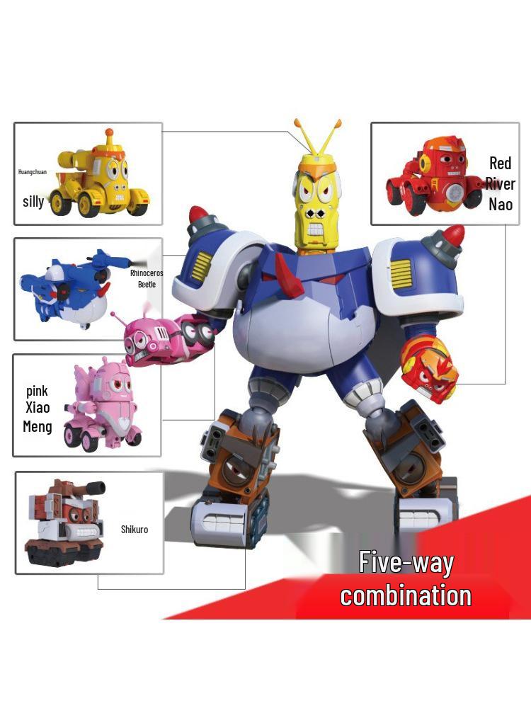 Laughing Larva Toys: Mecha Team Transforming Car-Robot Set for Boys