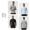 Herren Nylon Halb-Reißverschluss Hochelastisches Fitness-Top - Langarm Stehkragen für Herbst und Frühling Laufen und Training.