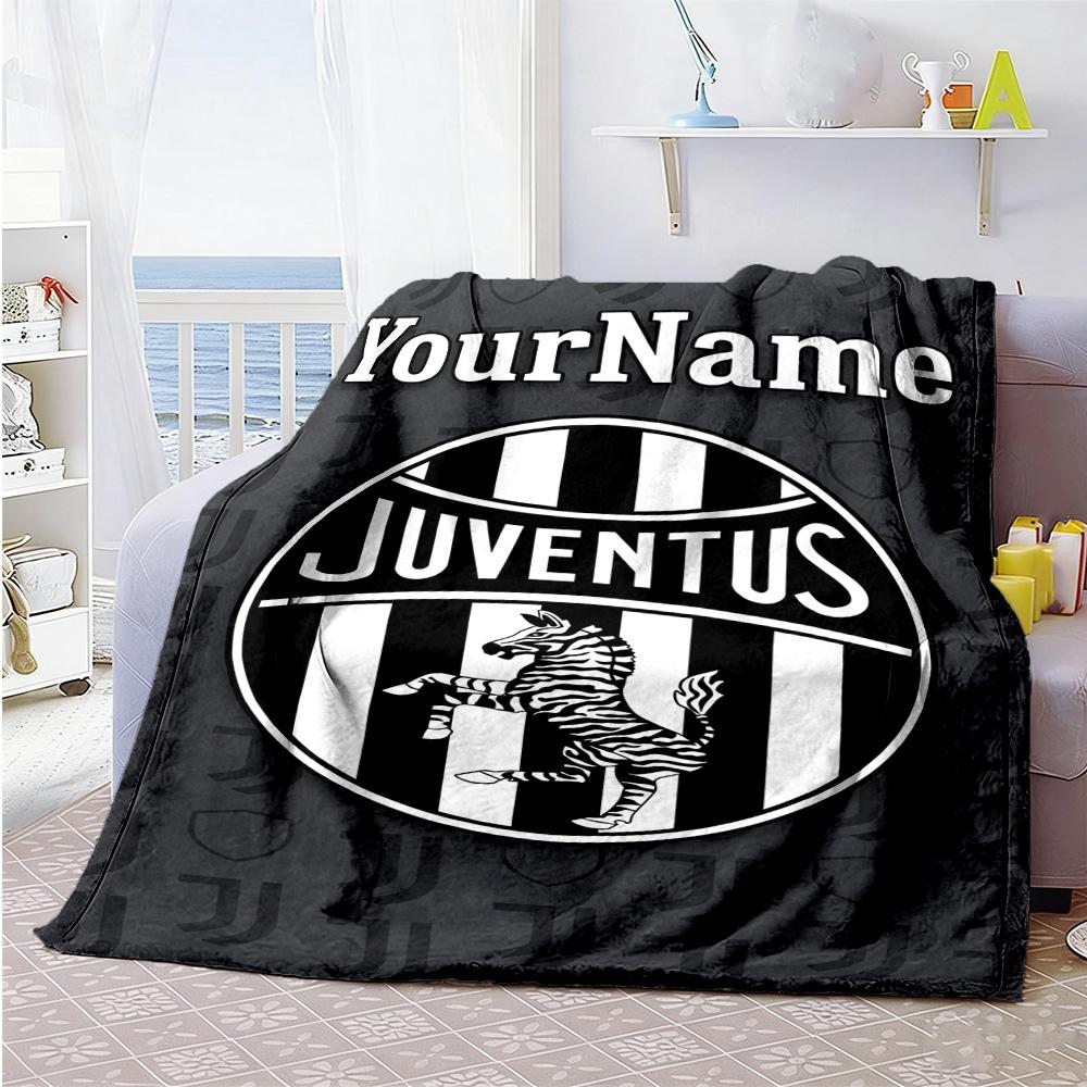 Juventus Customize Text Blanket Multi-purpose Customizable Blanket Soft Warm Cozy Throw For Chair Living Room Bed Nap Four Seasons Multipurpose